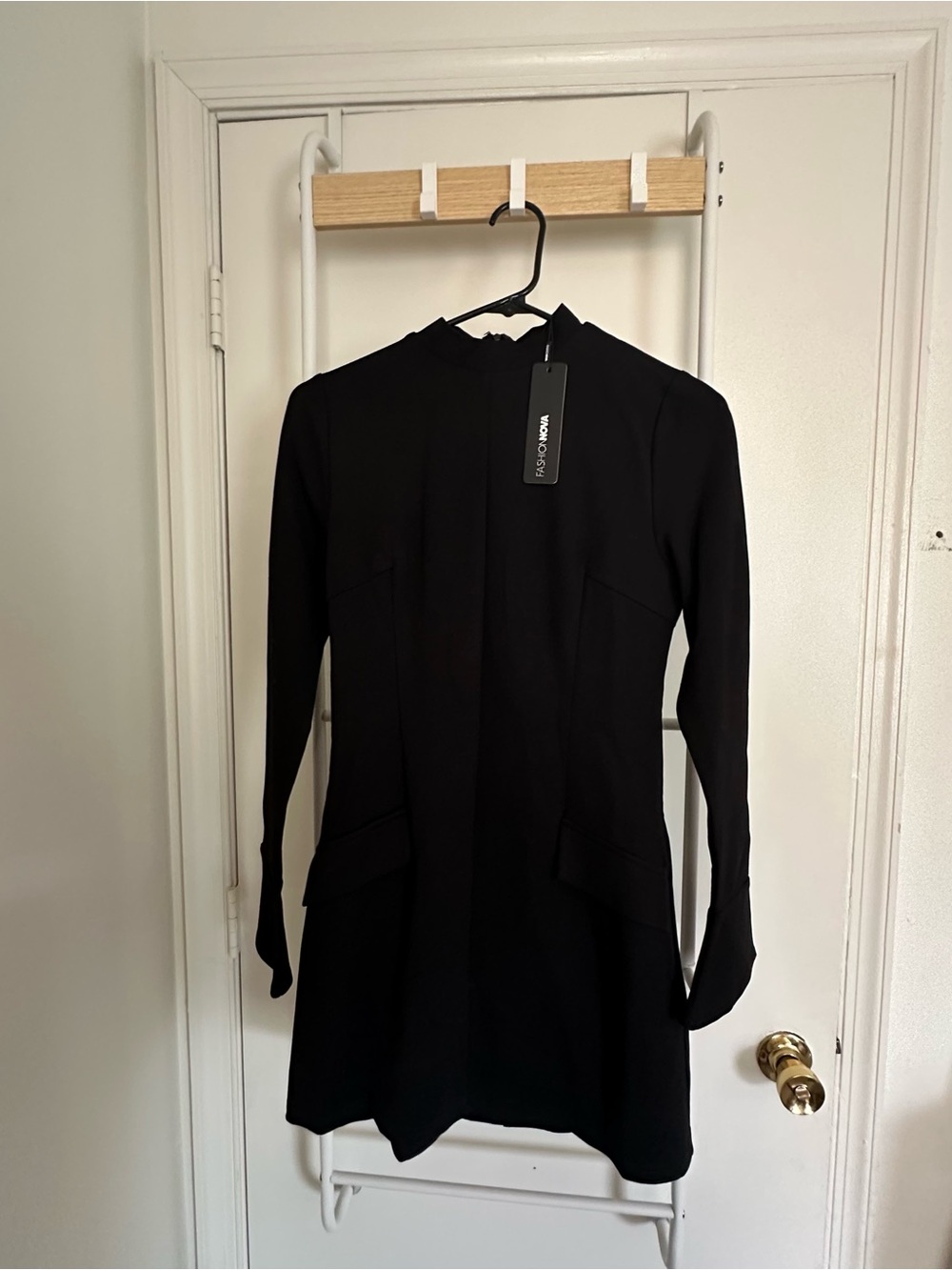 Black Long Sleeve Mini Dress by fashion nova